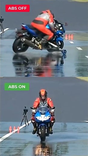 This video is a powerful demonstration of why ABS (Ant System)#BrakingTest #MotoTech #RideSa#shorts