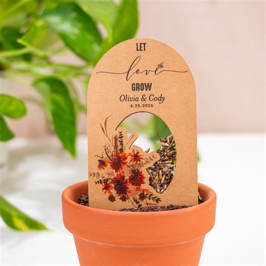 SEED PACKET FAVORS • Let Love Grow • Fall Wedding • Wildflowers • Personalized Eco-friendly • Memorial • Bespoke •- 253K - Etsy