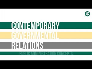 Contemporary Intergovernmental Relations