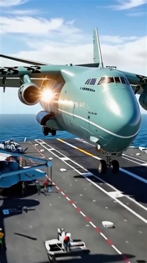 Fighter jet landing on air carrier 🥶 #shorts