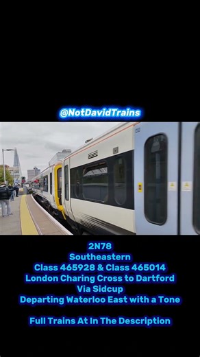 Class 465/9 & /0 Depart Waterloo East with a Tone for Dartford #trains #shorts #networking