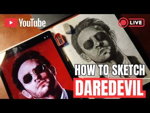 How to draw a portrait of Daredevil.