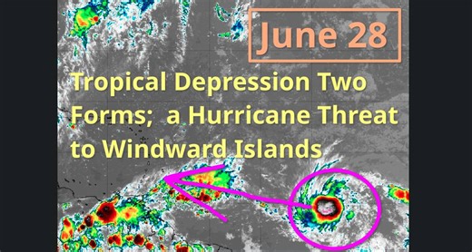 Friday video update on newly-formed Tropical Depression Two east of the Caribbean, expected to intensify into a hurricane before hitting the Windward Islands early next week: | Tropical Tidbits