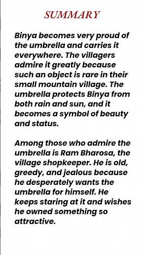 The Blue Umbrella by Ruskin Bond Summary
