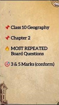 Ch 2 of Geography class 10th most repeated questions #class10
