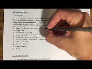 4.1 - Real Vector Spaces (Part 1)