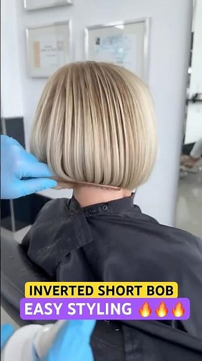 INVERTED BOB HAIRCUT EASY STYLING: Complete Tutorial Linked Below! 🔥🔥🔥