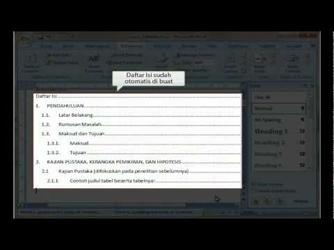 Microsoft Word: Membuat daftar isi otomatis (Table of Contents)