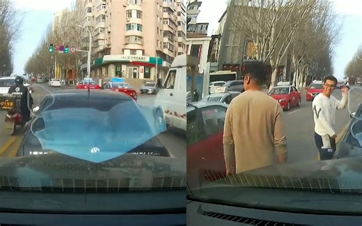 新手司机3次起步失败，第四次怼上后车，后车司机全程笑着沟通