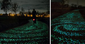 Solar-Powered Glowing Bicycle Path In Netherlands Inspired By Van Gogh’s Starry Night