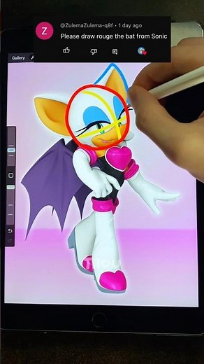 Drawing Rouge the Bat! 🩷🦇 (Sonic the Hedgehog)