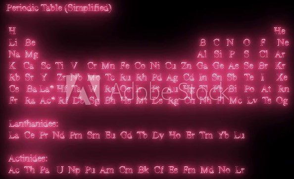 Animated motion graphics chemistry scattered period elements form into table. Neon Glowing Periodic Table of Elements in a Futuristic Sci-Fi Digital Style