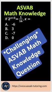 Challenging ASVAB Math Knowledge Question.