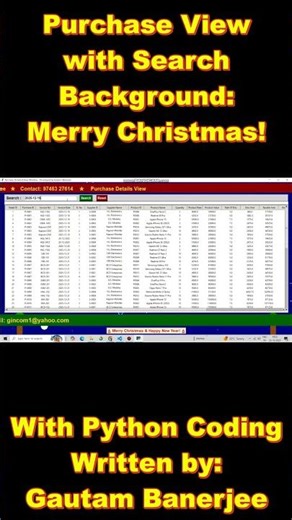Merry Christmas Purchase View Window with Search #python