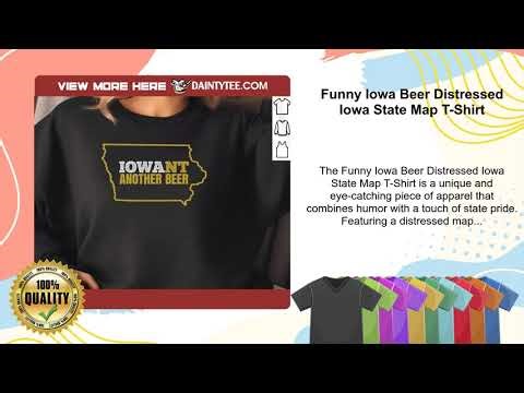 Funny Iowa Beer Distressed Iowa State Map T-Shirt
