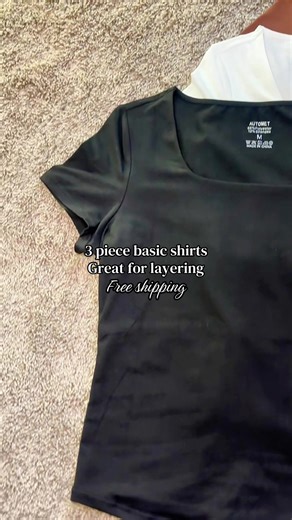 Our favorite basic tops to layer with! They are true to size! Check out all the color combo options. @AUTOMET #shirt #layering #fashion #tiktokshopstockup #tiktokshopcreatorpicks