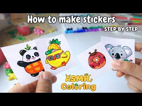 How to make cute kawaii stickers at home🐞✨ | Step by step | ASMR cute animal color | Easy and cheap