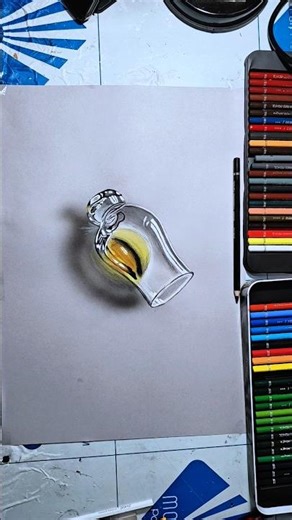 Whisky glass Realistic 3D drawing ☠️‼️ #ytshorts #shorts #creatyanu #3d drawing #art