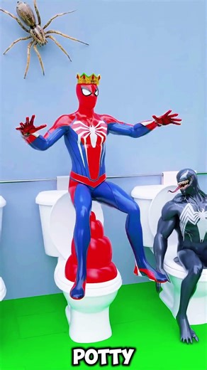 Spider-Man is his dad and Venom is doing potty #cartoon #shorts #spiderman #hulk #usa