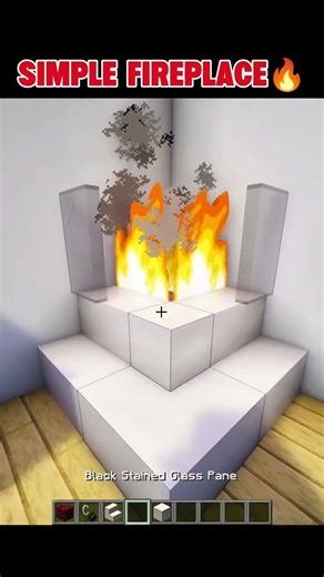 Minecraft Simple Fireplace #shorts