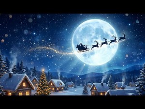 Santa’s Magical Sleigh Ride with Music 🎅 Santa Flying with Reindeers | 4K Christmas Art Screensaver