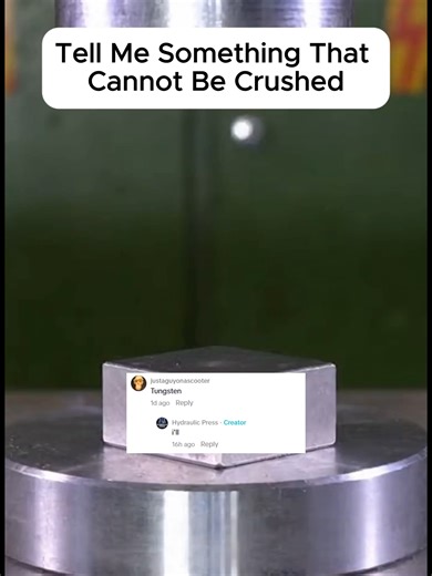 Hydraulic press captions vs tungsten. results are unexpected😶😶 #hydraulicpress #tungsten #satisfying #satisfyingvideos #asmrsounds