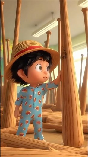 ルフィの学校は野球バットでいっぱいになった!