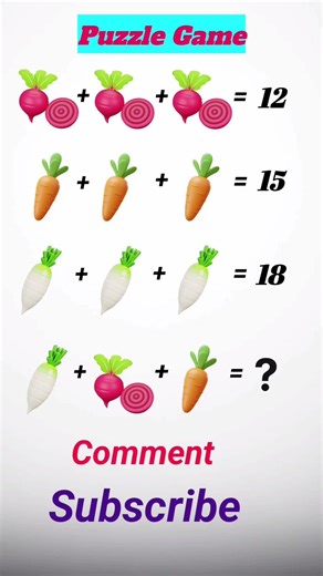 Brain Test / Puzzle Gsme #numbergame #mathstricks #vegetables