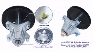 2 Pack 918-05078A Spindle Assembly for Troy-Bilt Mustang 46" Z46 | Replaces Cub Cadet 618-05078A for Cub Cadet 46" ZT1 46 Craftman Z530 with 756-04511B 756-05034A Idler Pulley 754P06135 Belt
