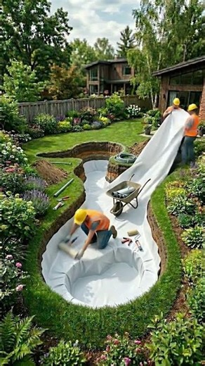 Duck Pond Construction 😍 #fast #time #timelapse