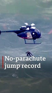 Watch the moment former paratrooper John "the Flying Fish" Bream leapt 40m from a helicopter into the sea without a parachute to set a new world record. Read more: https://bbc.in/3xvEbxq | BBC Hampshire & Isle of Wight