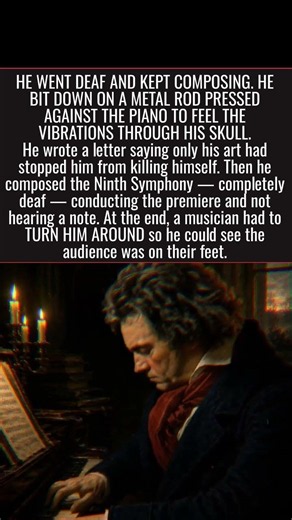 He Bit A Metal Rod To Feel His Own Music. He Conducted The Ninth Symphony Deaf.