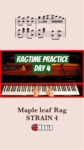 Day 4/15 – The 4th Strain of Maple Leaf Rag 🎹 #ragtime #piano #pianotutorial