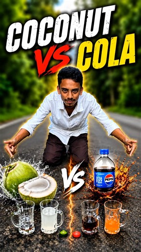 Coconut Water vs Cola – Which Is Actually Better For You? 🥥⚡🥤 #naturaltaste #testing