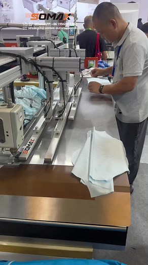 SOMAX Automatic single piece sleeve hemming machine #foryou #sewingmachine #sewingautomation #sewing #foryoupage