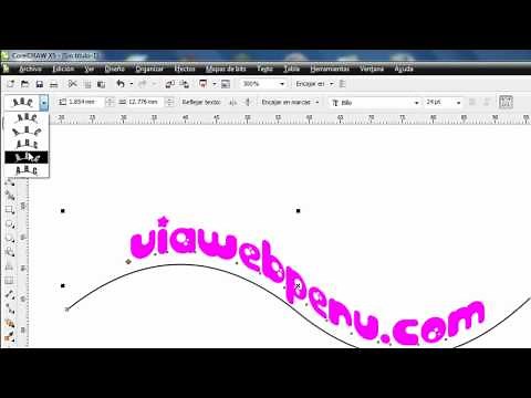 Adaptar texto a trayecto - Corel draw