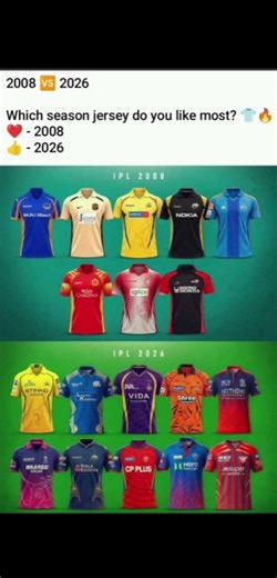 #IPL #Cricket #IPL2026 #IPL2008 #CricketLover #IPLJerseys #RetroVsModern