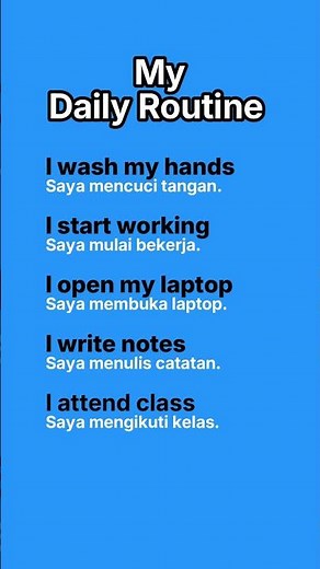 Rutinitas harian untuk pelajar - dalam bahasa Inggris | kegiatan harian