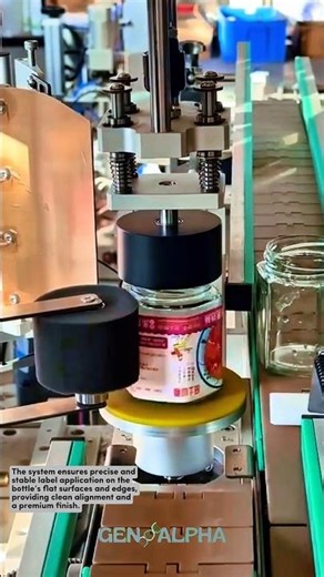 Automatic Labeling Solution for Hexagonal Glass Bottles #manufacturing