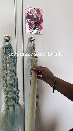 mermaid magic braid set available on my website! 🩵 link in biooooo! detailed tut coming soon x #braids #braiding #ravebraids #festivalbraids