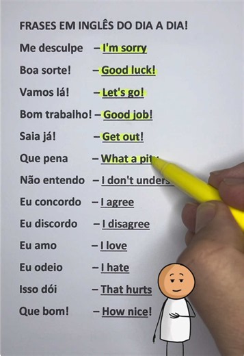 Frases em inglês do dia a dia #inglesfacil #ingles #idiomas #escola #usa @inglesfacil_usa1 @inglesfacil_usa1