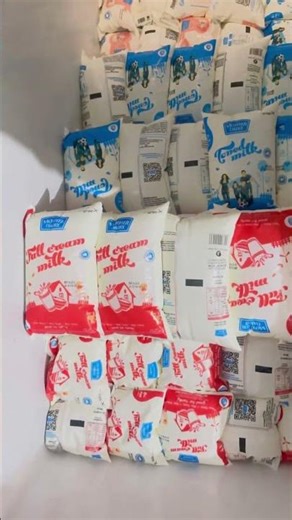 🔥Title: Pure Desi Milk Packing 🥛 | Fresh Dairy Milk Daily | Village Milk Supply #shortsfeed