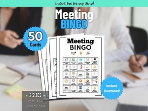 Meeting Bingo Game Printable | Office Bingo | Fun Team-building Activity | Perfect for Workplace | Instant Digital Download - Etsy