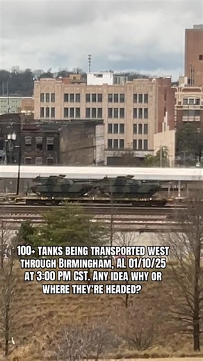 ⚠️DATE IS WRONG: 01/10/2026** I’m not a conspiracy therorist, and I understand that tanks are routinely transported through rail systems, but with the state of our country I’m somewhat concerned. Where are they headed? What are their intended use? #war #trending #fyp #boots #martiallawtruth