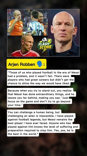 Robben: “Messi Was an Alien” 👽🔥 #football #messi #soccer #goat #ucl #shorts #fyp #reels #argentina