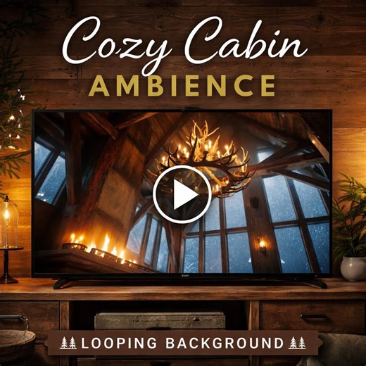 Cozy Cabin Chandelier Snow Loop | Winter Animated Background, Lofi Ambience | Relax, Study, Stream, Youtube, Zoom Backdrop - Etsy