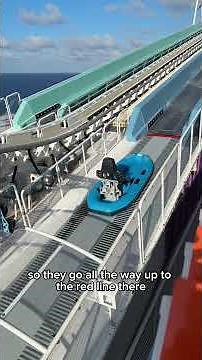 Test dummies launched into a water slide on the Norwegian Luna cruise ship. Will they make it?