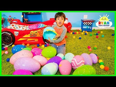 Huge Easter Egg Hunt Surprise Toys Challenge for kids with Ryan ToysReview