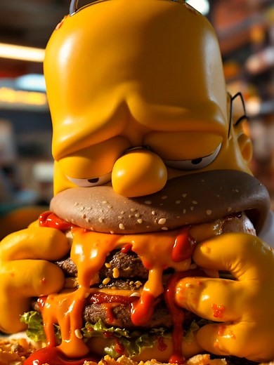 Homer Simpson Visits McDonald's Animated Cartoon