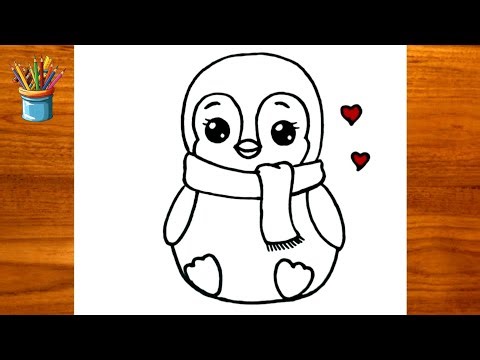 Easy Penguin Drawing for Kids 🐧 | Step by Step Cute Penguin Drawing